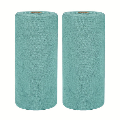 Reusable Tear-Away Cleaning Cloth Roll in Beige, Blue, Green, Pink or Gray with 50- or 100-Piece Options