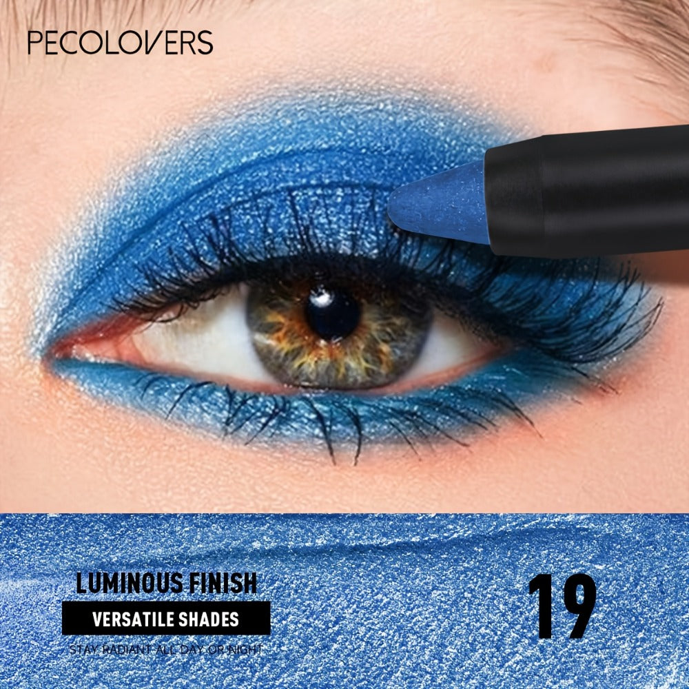 Shimmer Glitter Eyeshadow Stick Set 6 Pcs Dual-Tipped Eye Pencil with Blending Brush Creamy Pigmented Eye Contouring Highlighting Kit Multicolor Shades for Women Beginner Pro Gift