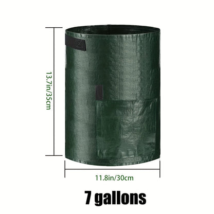 Potato Grow Bags with Harvest Flap & Handles 4pcs 7 Gallon | No-Dig Harvest Window | Vegetable Planter for Potatoes Onions Tomatoes Carrots Indoor Outdoor