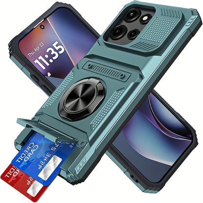 Wallet-Style iPhone Case with Card Slot, Ring Holder and Kickstand in 125 Model and Color Options