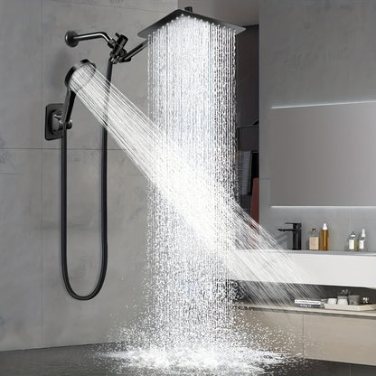 Rainfall and Handheld Shower Combo with 10 or 12-Inch Head, 78-Inch Hose and Chrome or Black Finish