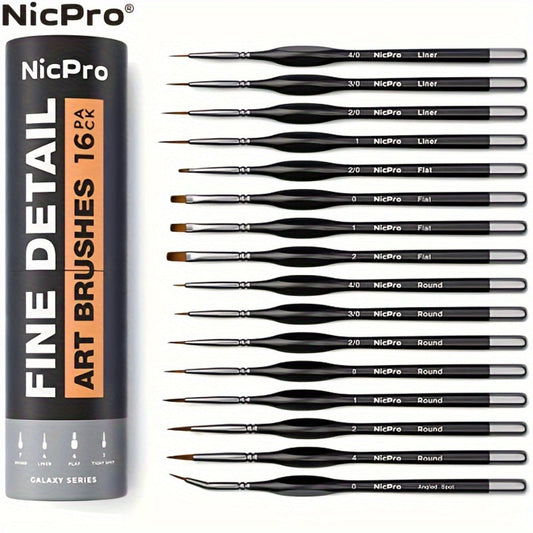 Miniature Paint Brush Set 16 & 24 Pcs – Professional Fine Detail Painting Kit with Brush Holder & Carry Bag | Acrylic Watercolor Oil Warhammer DnD Model Brushes | Gift for Artists Hobbyists Ages 14+