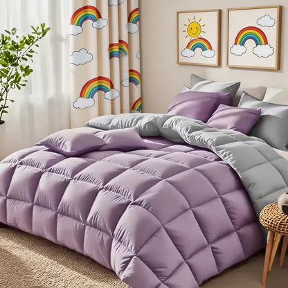 Seven-Piece Comforter Bed-in-a-Bag Set with Short-Plush Fabric, 12 Colors and Full, Queen or King Sizes