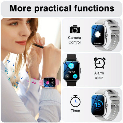 Smartwatch 1.83 Inch with Extra Strap Set, Wireless Calling, Sport Modes, Alarm and Pedometer