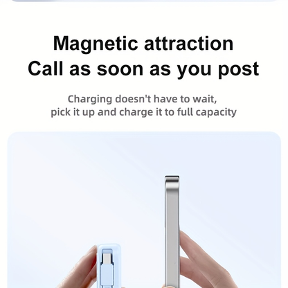 10000mAh Mobile Power, 22.W Magnetic Charging Treasure, Comes with Convenient Dual Cable, with LED Power Display, Stand Mobile Power, Can Charge 5 Devices At The Same Time, Comes with Stand, Can Be On The Plane