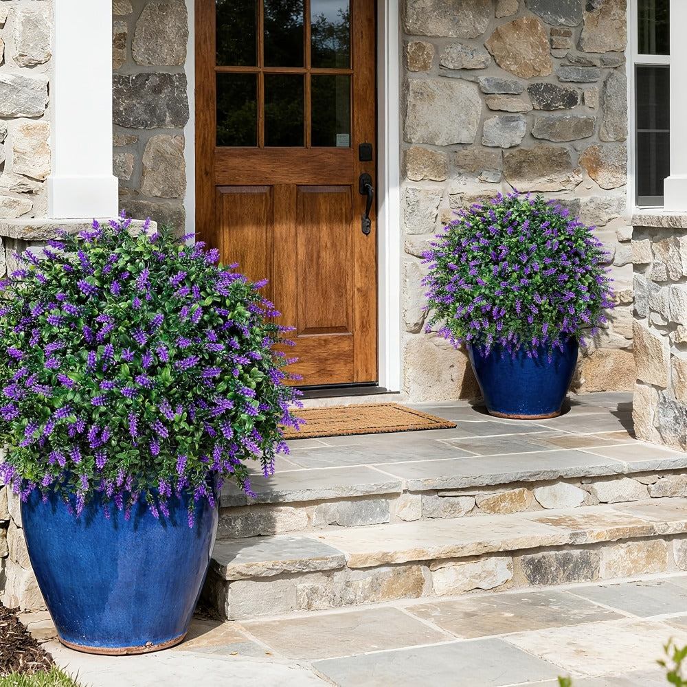 Artificial Floral Topiary Ball with Ground Spike, 22 or 23.6 Inch Height and Single or Two-Piece Style Options
