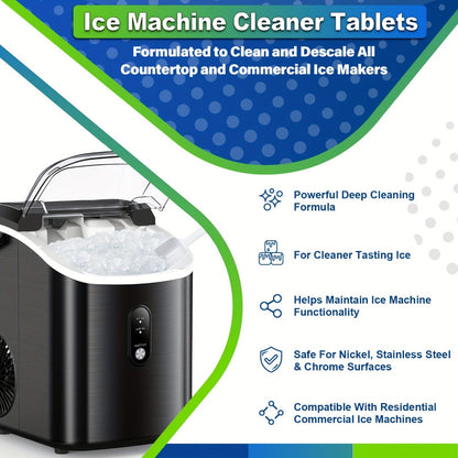 Ice Maker Cleaning Tablets Descaler 12/24/36 Pack, Food Grade Citric Acid Ice Machine Cleaner for Countertop Portable Commercial Ice Makers, Deep Clean Deodorize Remove Limescale