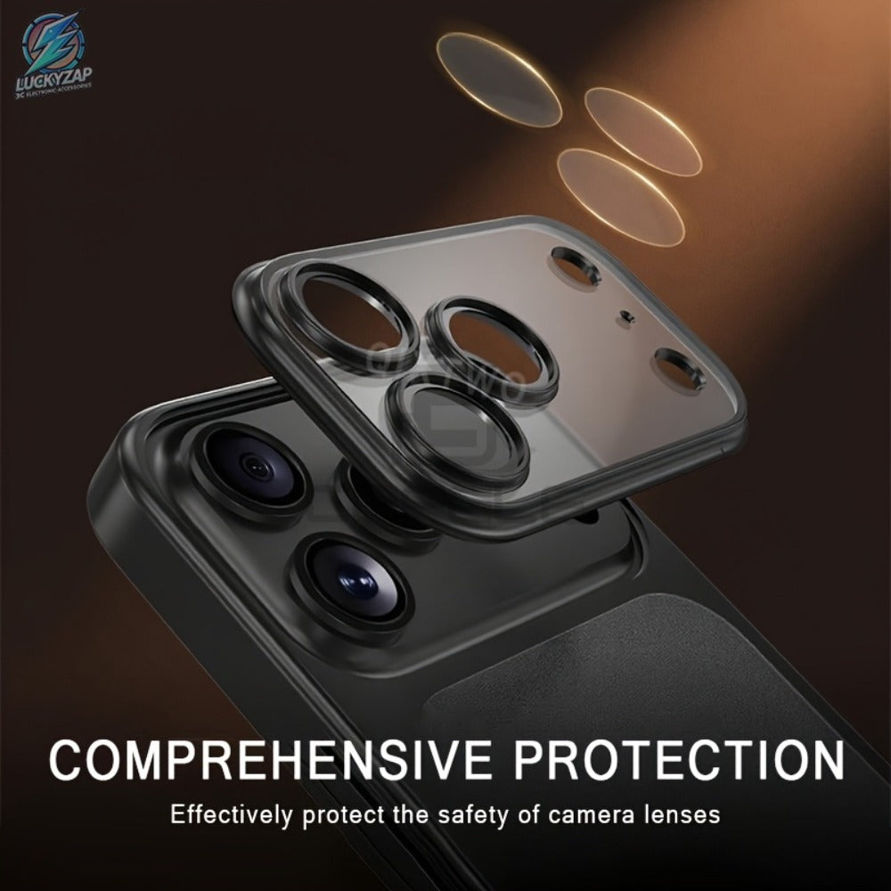 Phone Case Matte Frosted Clear Cover with Built-In Lens Film and Wireless Charging for Select iPhone 12–17 Models