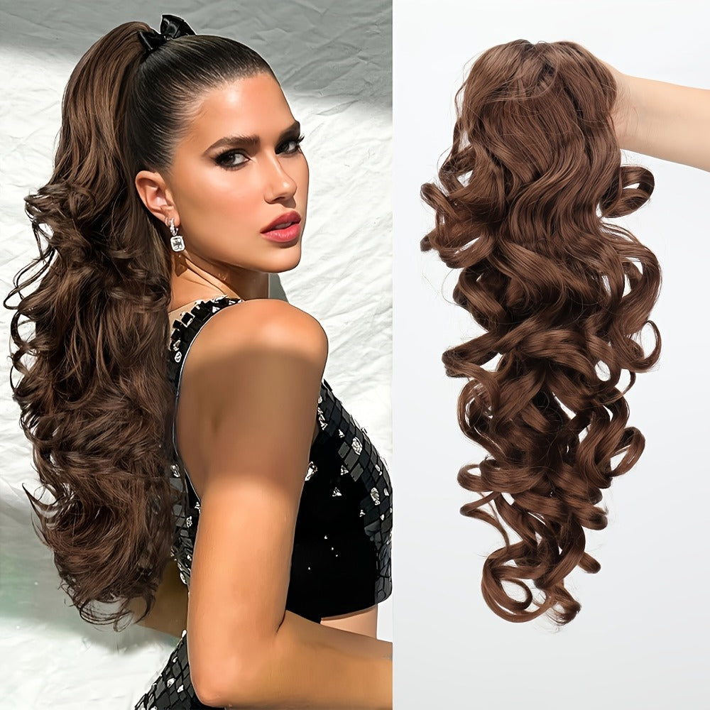 Hair Extensions Kinky-Curly 16-Inch Synthetic Ponytail with Claw Clip and Seven Color Options