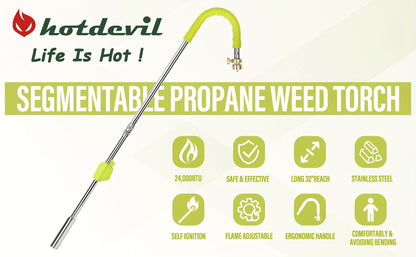 Propane Weed Torch | Flame Weeder Ice Melter Outdoor Roof Driveway