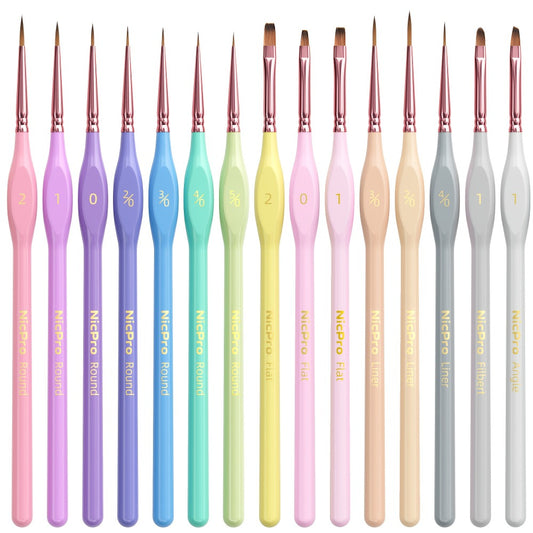 Miniature Paint Brush Set 15 Piece with Case – Micro Fine Detail Brushes for Acrylic, Oil, Watercolor, Rock Painting, Models & Paint by Numbers | Ergonomic Triangular Handle | Artist Gift