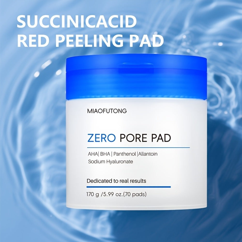 Exfoliating Cleansing Pads with Hyaluronic Acid & Rose Water 70 Count - Dual-Texture Deep Pore Cleansing Moisturizing Wipes Camellia Extract All Skin Types Women Daily Skincare