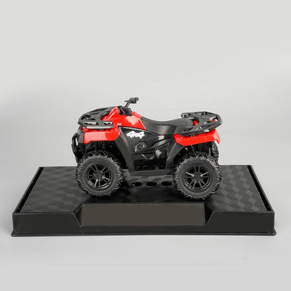 Zinc Alloy ATV Display Model in Red or Blue, 3.8 Inches Long with Plastic Chassis and Rubber Tires