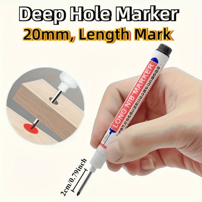 Deep Hole Marking Pens 29 Pack – Long Point Oil-Based Woodworking Markers, Multi-Color Red Blue Black Pencils for Wood, Ceramic, Tile & Bathroom Installation, Carpenter Marking Tool Set