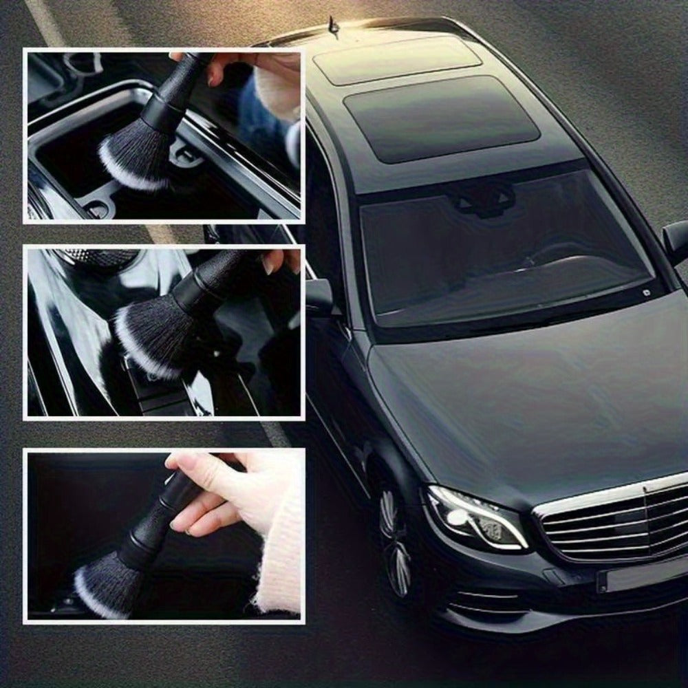 Car Interior Cleaning Brush Set – 5pcs Soft Bristle Detailing Brushes for Dashboard, Vents & Instrument Panel, Non-Shedding, Black