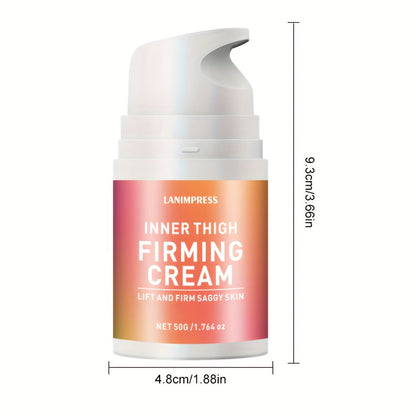 Body Cream LANIMPRESS 50g Pump Bottle with White Cream Texture for External Inner Thigh Application