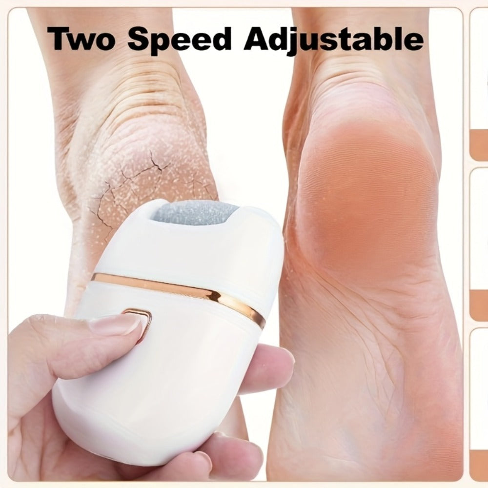 Rechargeable Electric Callus Remover with Three Replacement Heads, Two Speeds and USB Charging