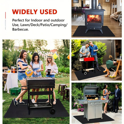 BBQ Grill Mat Fireproof & Heat Resistant - Double-Sided Fiberglass Grill Pad for Outdoor Grills, Fire Pits & Smokers | Waterproof Oil-Proof Deck & Patio Protector | Easy Clean BBQ Splatter Mat