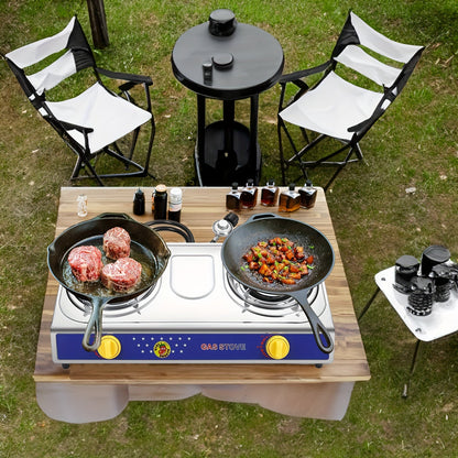 Tabletop Propane Stove VIVICREATE 4000 BTU | Portable Outdoor Cooking Stove with 4/2/1 Adjustable Settings | Stainless Steel | For Camping, BBQ, Patio, Picnic & RV Use