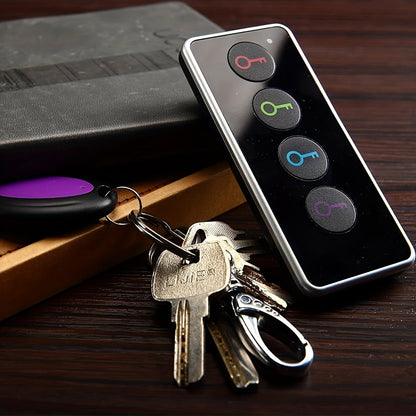 4-Receiver Wireless Key Finder 100ft Range with LED Flashlight – RF Item Locator for Keys Phones Wallets TV Remotes, No App No Bluetooth, Senior-Friendly, 1 Transmitter Included
