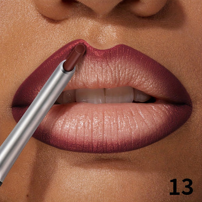 Matte Lip Liner Pencil with Eleven Numbered Checkout Shades from 01 to Color #17 for Defined Lip Looks