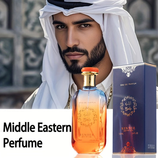 Men's Cologne 100ml Eau de Parfum Spray in Amber Gradient Glass Bottle with Blue Presentation Box