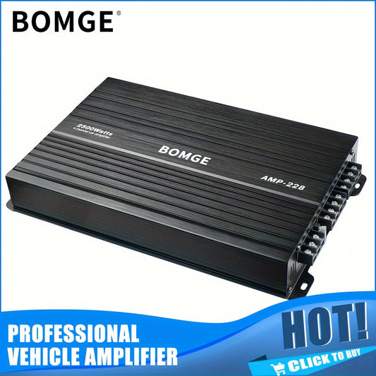 BOMGE 4-Channel Car Amplifier 2500W Max Power for Subwoofers & Speakers Full Range Class AB Vehicle Audio Amp AMP-228 AMP-268-A AMP-268-C for Car Truck SUV Sound System Upgrade