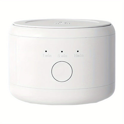 Electric Ultrasonic Cleaner Machine for Dentures Jewelry & Glasses — USB Rechargeable 3 Speeds Auto Timer 180ml Tank One-Touch Portable Dental Cleaning Device for Home & Travel