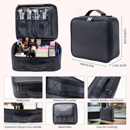 Makeup Bag – Large Makeup Bag for Women Travel Toiletry Case Durable Fabric Cosmetic Organizer Sturdy Handle Easy Clean Lining for…