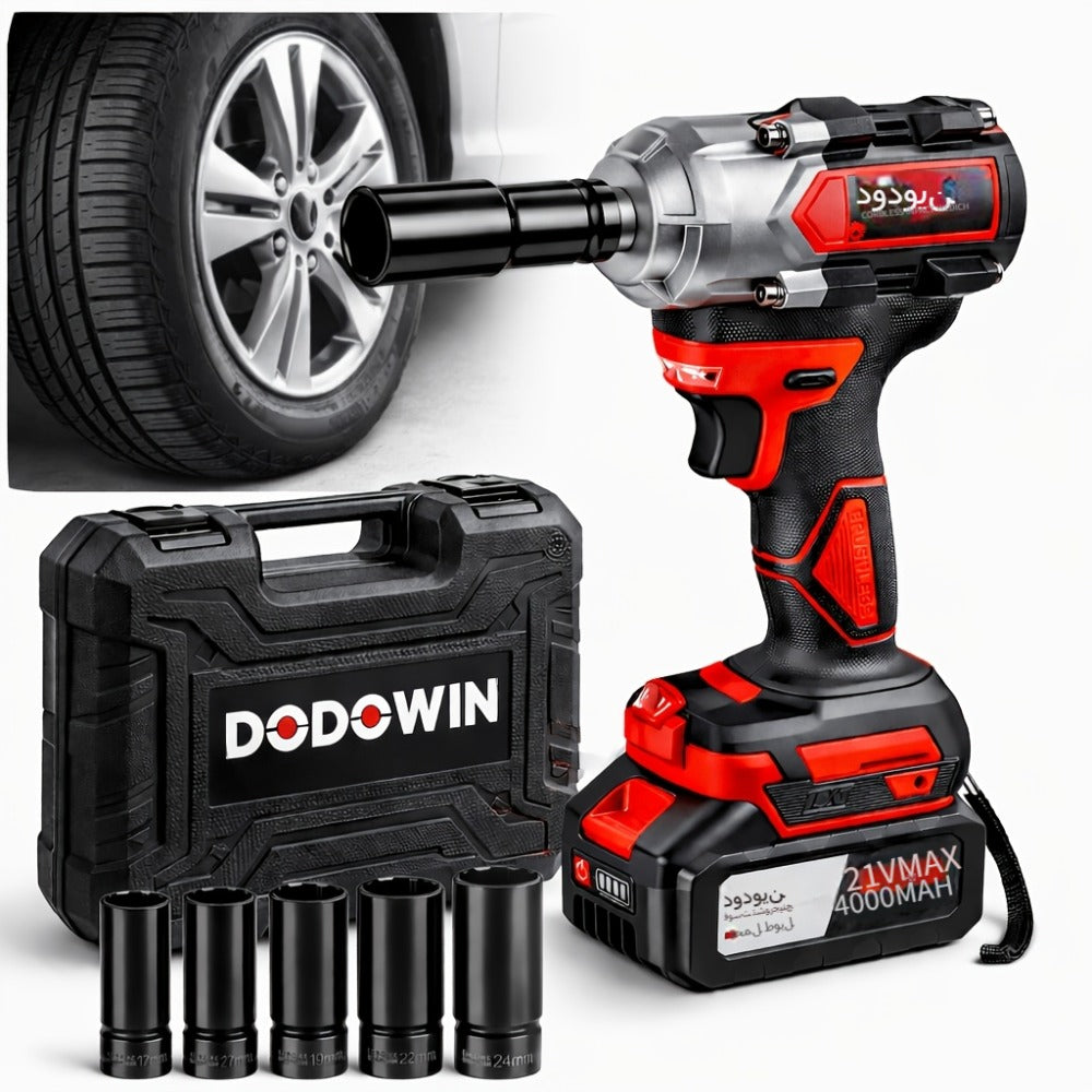 High Torque Impact Wrench Kit 320NM / 1000NM Brushless Cordless – 21V with 2.0AH / 4.0AH Batteries, Quick Charger, 6 Sockets & Full Accessories, Electric Impact Gun for Car Repair, Auto Mechanic & Home Use