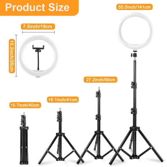 RGB LED Ring Light 43-Inch Adjustable Stand with Phone Holder USB Powered Multicolor Circle Fill Light for Photography Video Recording Streaming Makeup Selfie Outdoor Studio Lighting