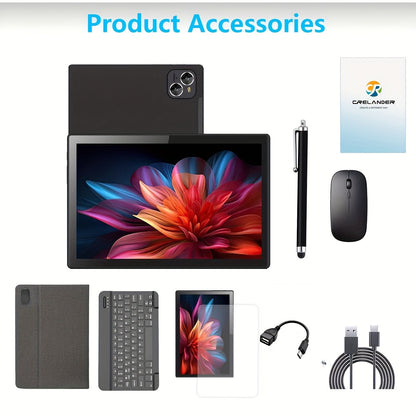 Android 13 Tablet 10.1 Inch 4G LTE Unlocked – CRELANDER Deca-Core 128GB ROM 5000mAh Battery 1280x800 HD Screen 5MP+13MP Camera 2.4G/5G WiFi with Case Mouse Stylus Keyboard 2-in-1 Tablet PC