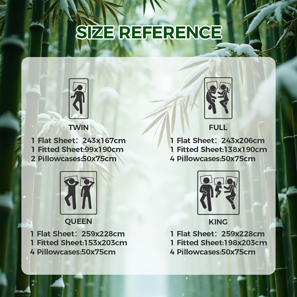 Bed Sheet Set Bamboo-Derived Fabric in 4- or 6-Piece Configuration with Extra-Deep Pocket and Fifteen Colors