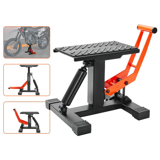 Hydraulic Motorcycle Lift Table 440 LBS Capacity Adjustable Height Repair Stand for Dirt Bike Pit Bike ATV - Smooth Elevation Maintenance Jack