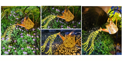 Solar Watering Can Light Outdoor Garden Decor Retro Metal Solar Lamp IP44 Waterproof Warm White LED Fairy Lights for Patio Yard Pathway Porch Christmas Halloween Mother's Day Gift