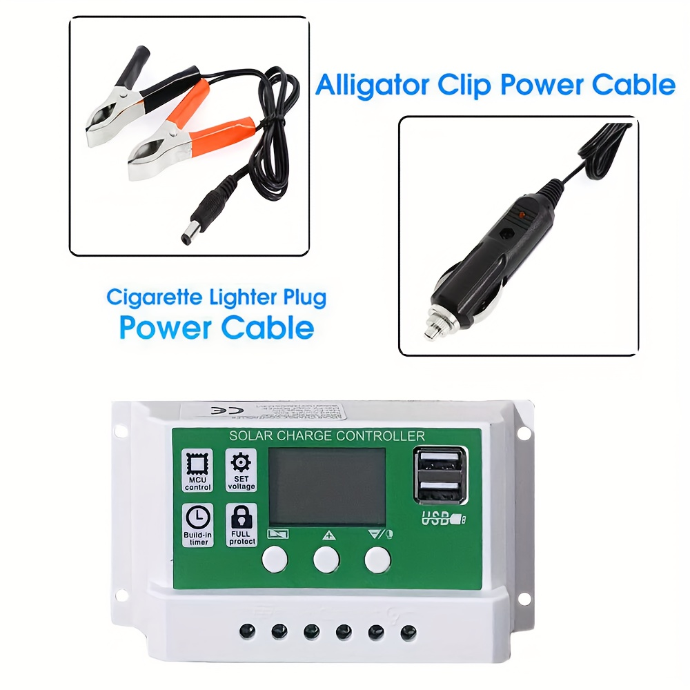 Solar Panel Kit 12V Monocrystalline | Solar Charge Controller, Battery Clips, Extension Cable, USB Ports for Car, Boat, RV, Motorcycle, Camping, Emergency Battery Charging
