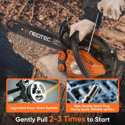 25CC 12-Inch Top-Handle Gas Chainsaw with 12000 RPM Source Rating and 5.5-Pound Body Configuration