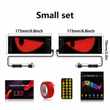Programmable LED Demon Eyes Sign 2 Pack App Controlled - Synchronized Flashing, Scrolling Text Display