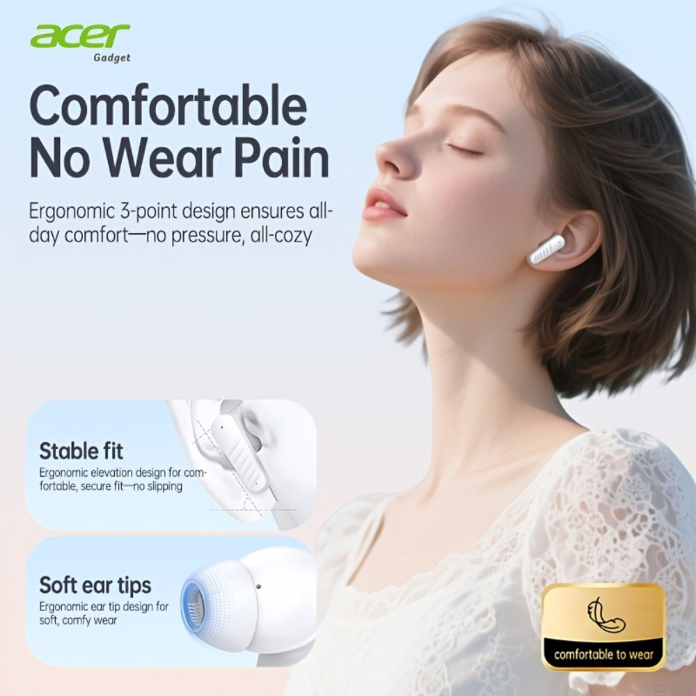 Wireless Earbuds Mini Lightweight In-Ear with ENC Calls, Touch Control and Long Battery in Three Colors