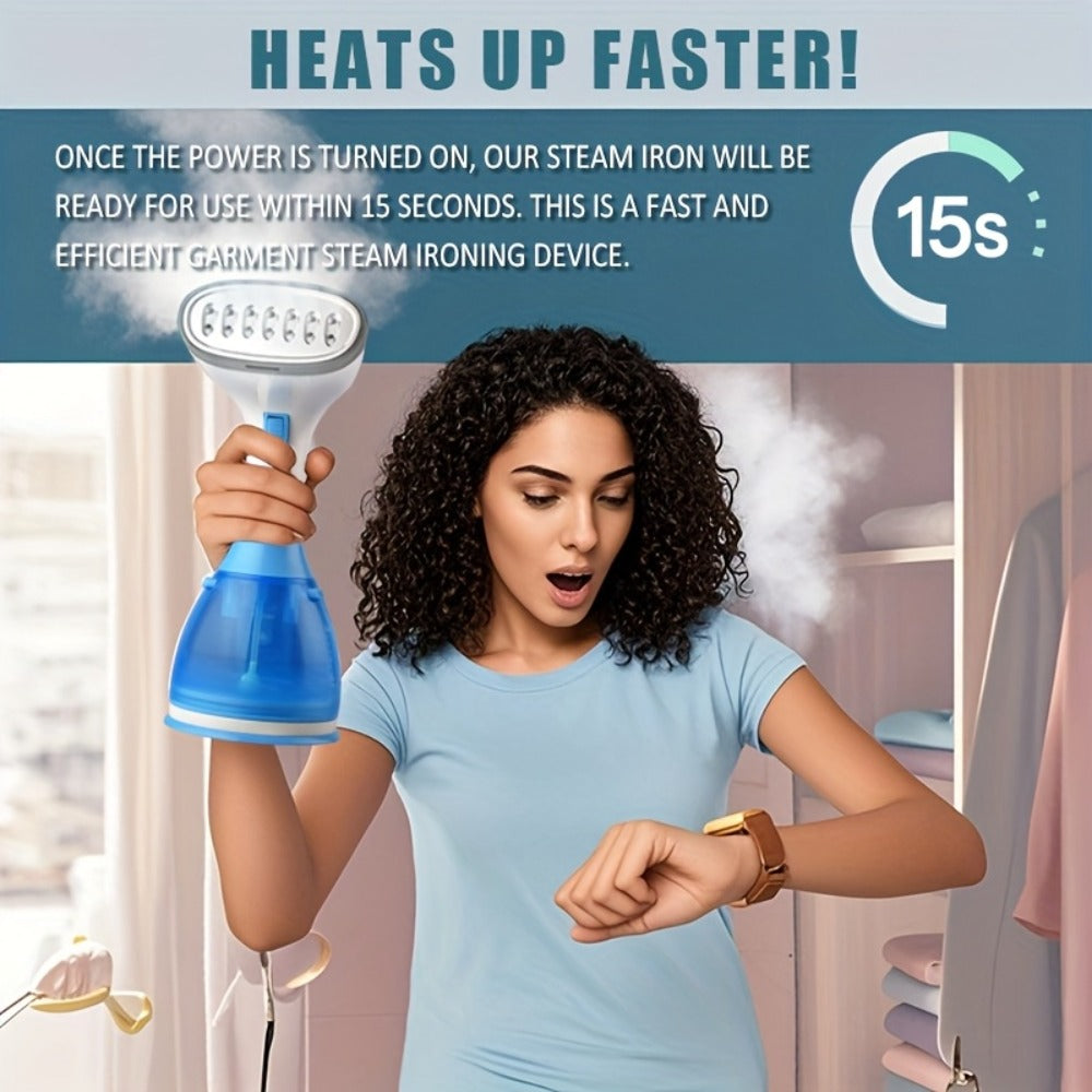 1500W Handheld Garment Steamer with 280ml Tank, 30-Second Heat-Up and One- or Three-Accessory Bundles