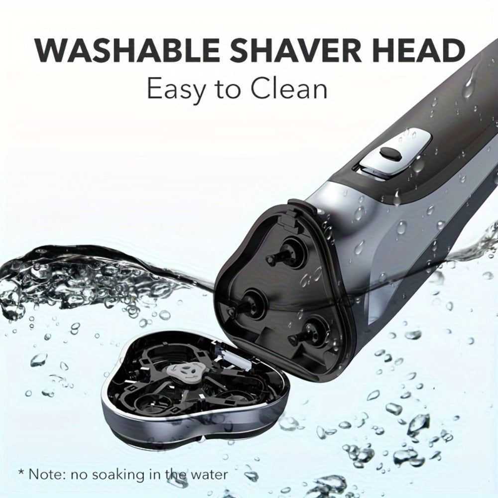 Electric Shaver 3D Floating Rotary Head with Pop-Up Trimmer, LCD Display and 1-Hour Fast Charge for Wet/Dry Use