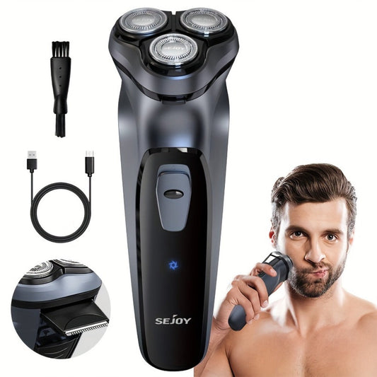 Electric Shaver 3D Floating Rotary Head with Pop-Up Trimmer, LCD Display and 1-Hour Fast Charge for Wet/Dry Use