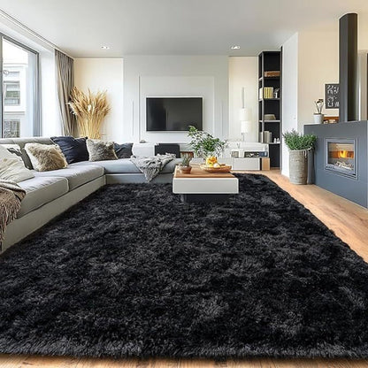 Area Rug 8x10 Plush Shag with 1.7-Inch Pile and Nine Machine-Washable Colors for Living Spaces