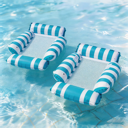 Striped Mesh Pool Float Chair Set, 110cm Size in Blue, Dark Blue, Pink or Mixed Two- and Three-Piece Options