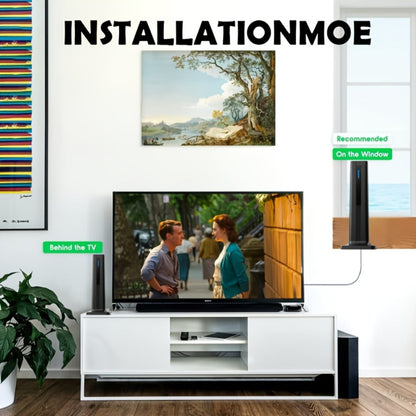 TV Antenna with Magnetic Vertical Base, 16-Foot Coaxial Cable, USB Amplifier and One or Two-Pack Options