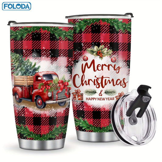 Insulated Tumbler 20oz Christmas Patterns with Stainless Steel, Lid, Straw and Seven Designs