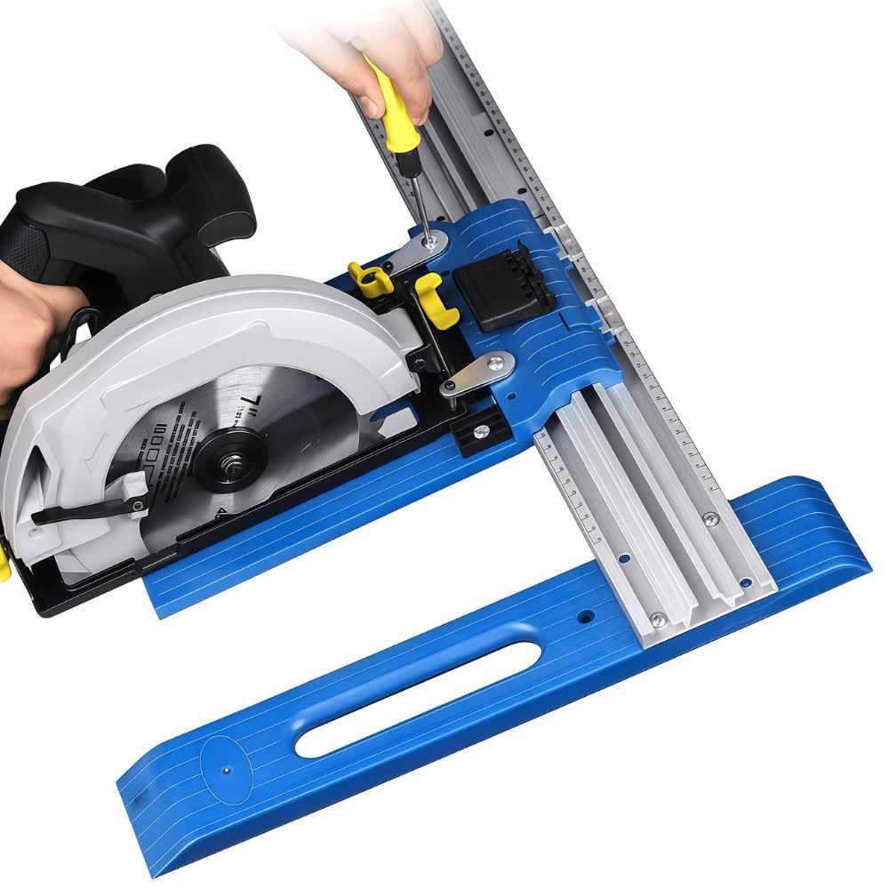 Metal Circular Saw Guide Rail for Straight Manual Cuts in Blue, Yellow, Orange or Red for Workshop Projects