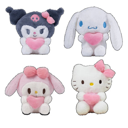 Plush Toy Heart-Holding Character Set with Five Pieces and Four Style Choices for Character Display, Room Decor and Gift Presentation