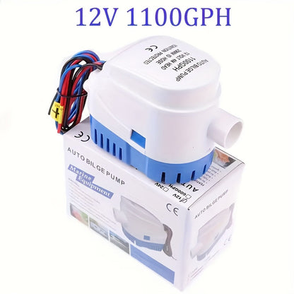 Submersible Bilge Pump 1100GPH 12V Water-Cooled Motor Dry Run Protection IP68 Marine Boat