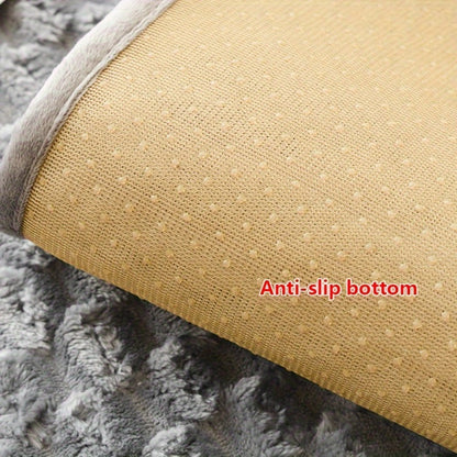 Sofa Cover, Honeycomb Velvet Animal-Embroidered Couch Pad with Non-Slip Backing in Three Colors